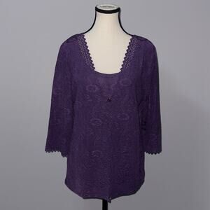 Belle amie purple blouse women’s size petite large